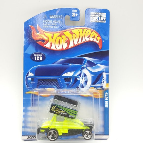 2001 Hot Wheels Mainline #129 Slide Out Lime/Black w/Chrome 3 Sp Wheel Variant - Picture 14 of 15